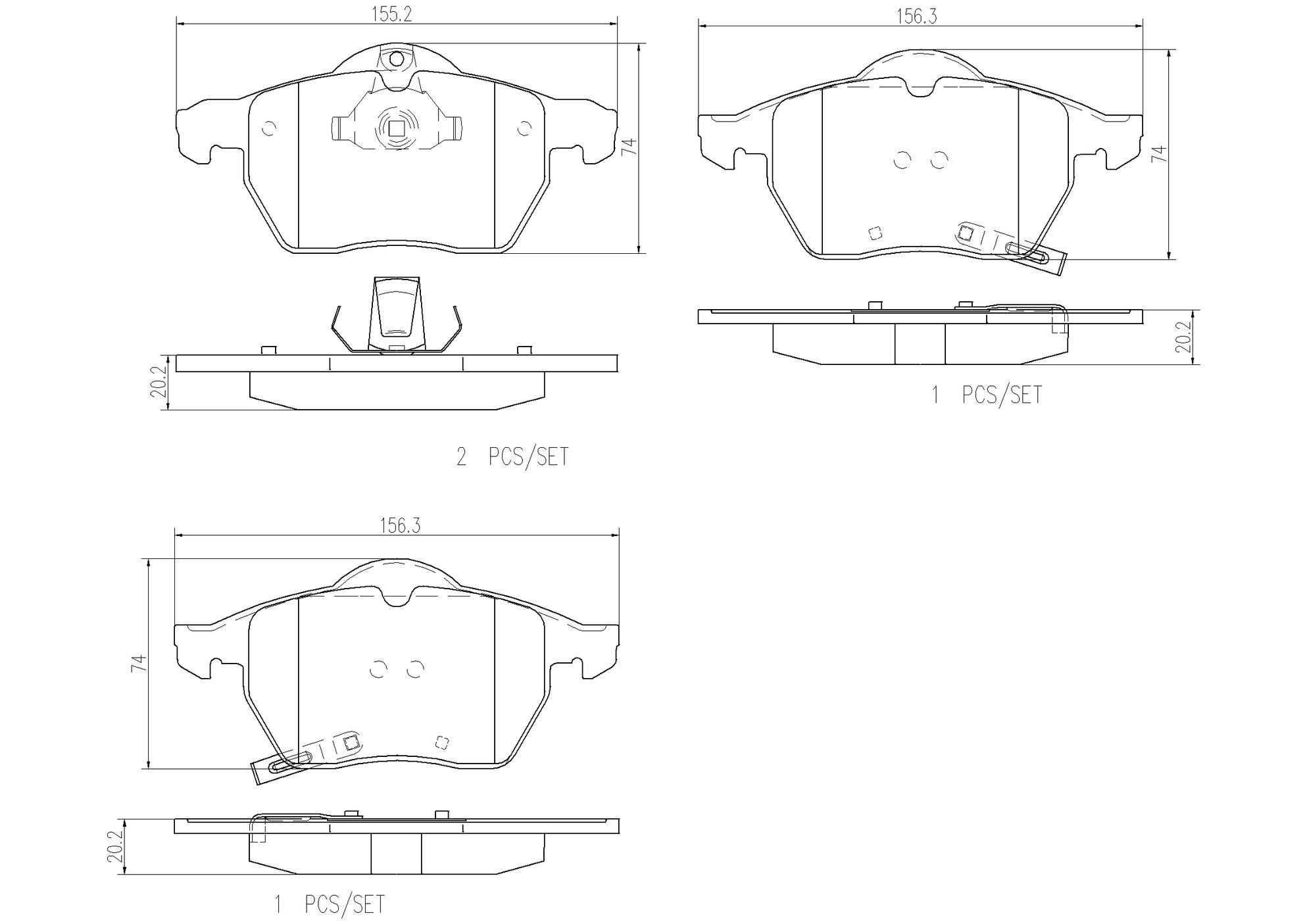 SAAB Disc Brake Pad Set - Front (Ceramic) 93192749 - Brembo P59048N